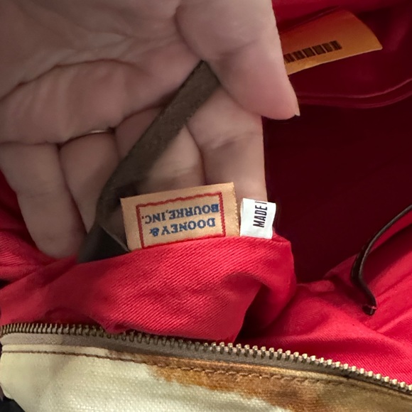 Dooney & Bourke Brown and Cream Cowhide Print Satchel - Picture 8 of 10